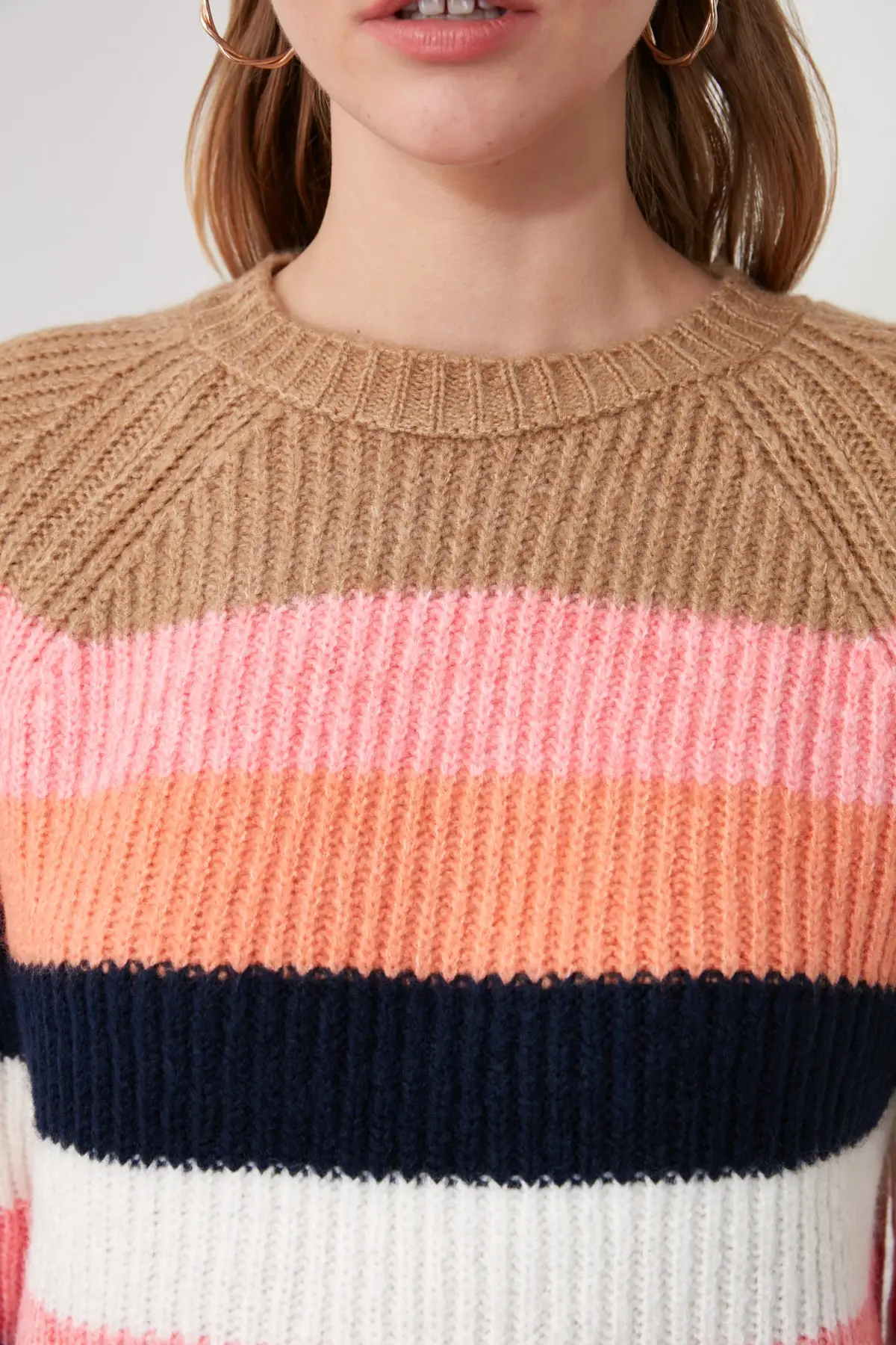 

Trendyol Bike Collar Striped Knitwear Sweater TWOAW21KZ0491