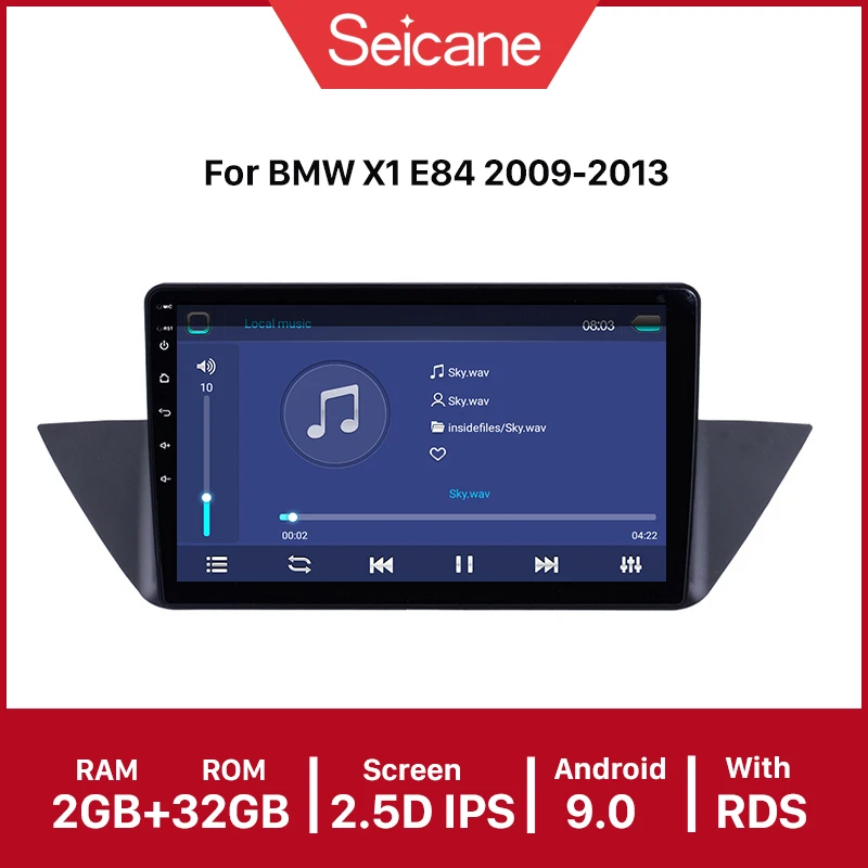 Автомобильный мультимедийный плеер seicane 10 1 дюймов Android 9 0 HD 1080P видеосенсорный