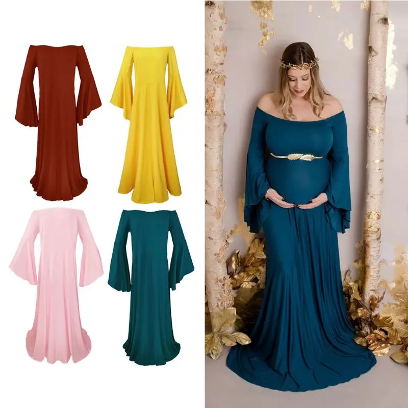 Длинные беременности и родам Подставки для фотографий Беременность Платье