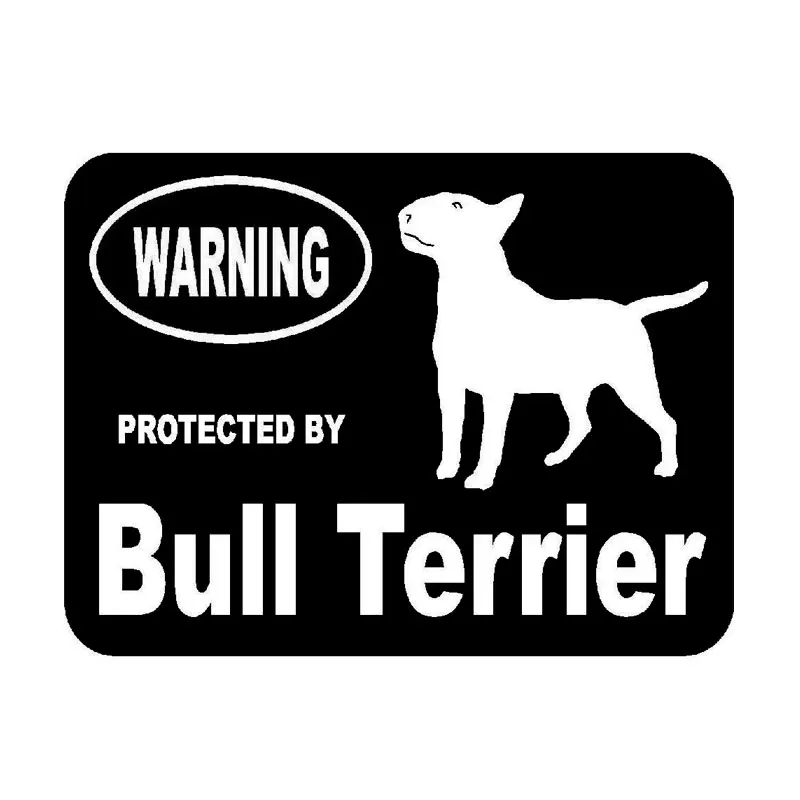

13.3cm*10cm Creative Fashion Protected By Bull Terrier Protected Animal Car Tail Car Stickers for Daewoo sticker
