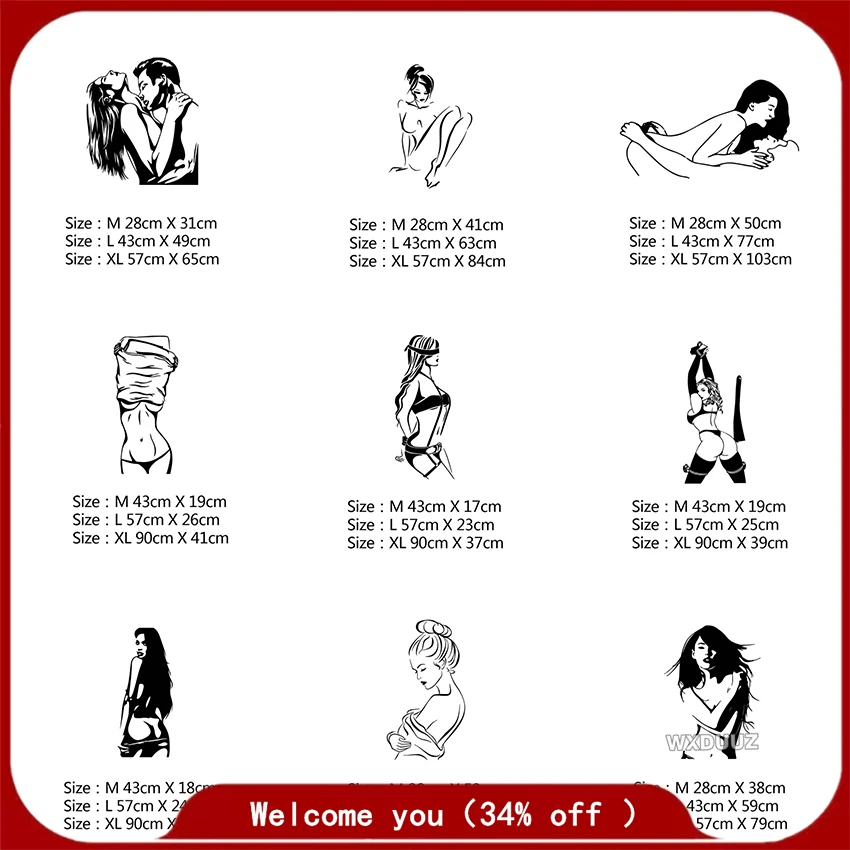 

Sexy Woman Decorative Wall Sticker Home Decor Living Room Bedroom Removable Wall Art Decoration Removable Poster Wall Sticker