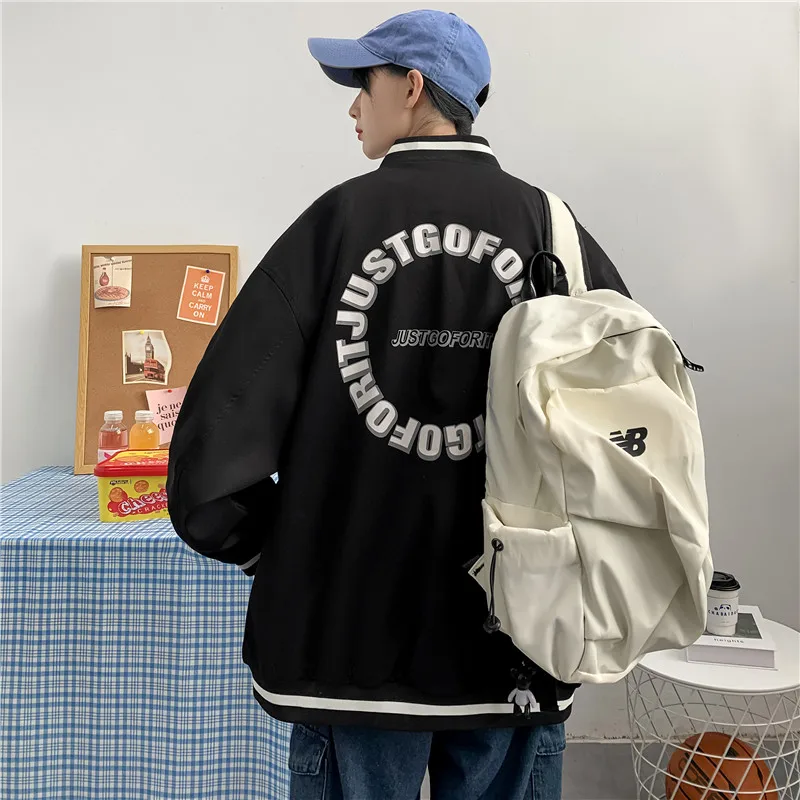 Куртка бомбер в стиле преппи с принтом Мужская Осенняя уличная хип хоп унисекс