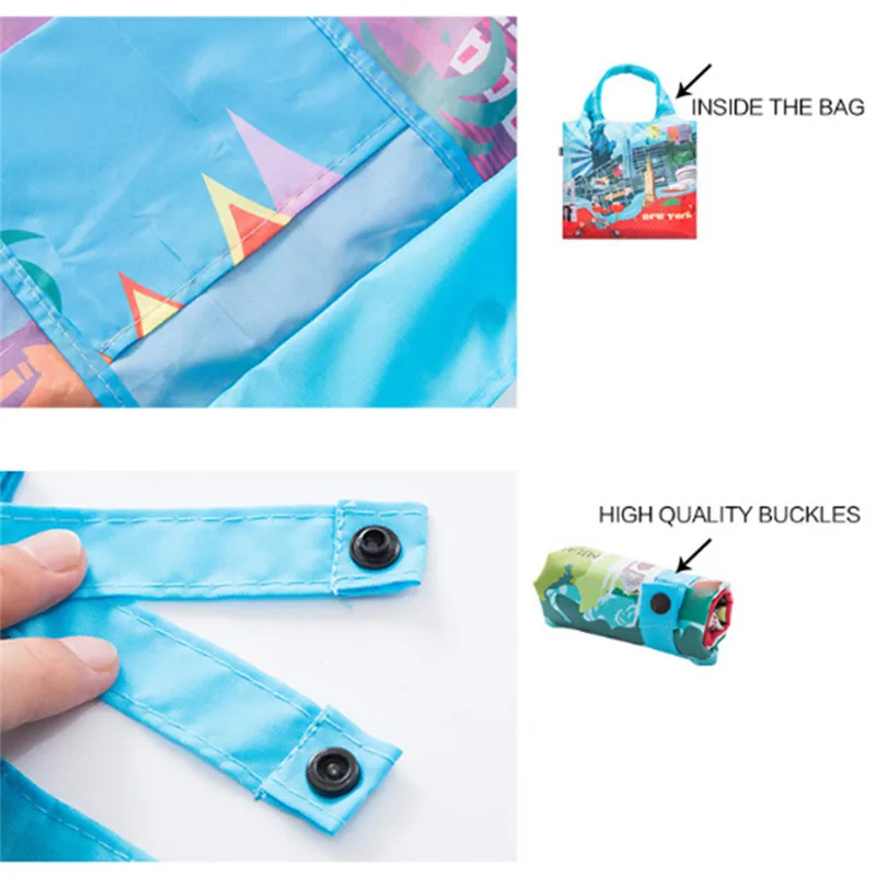 

Eco Friendly Shopping Bags Waterproof Travel Custom Reusable Women Shoulder Cloth Pouch Foldable Grocery Organizer