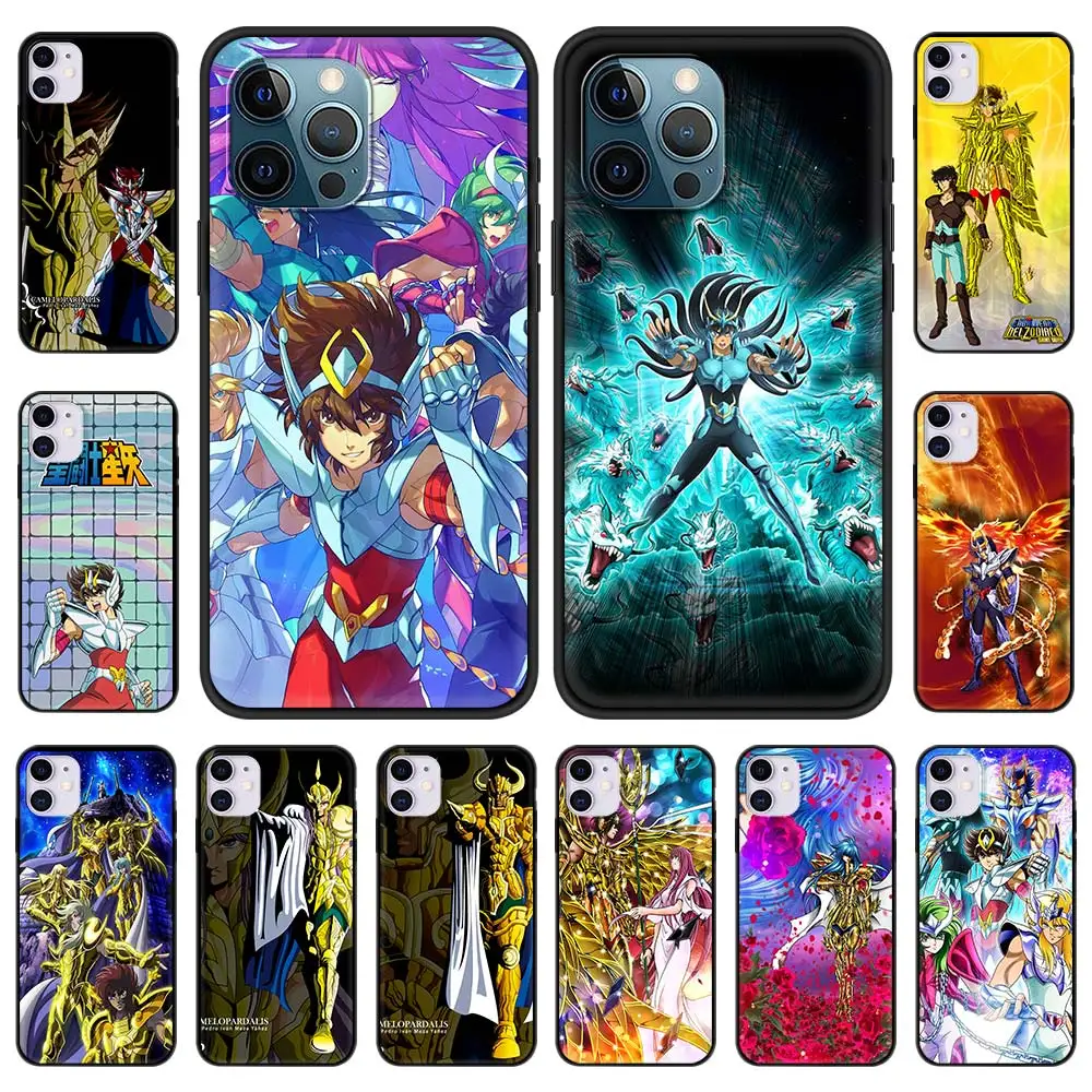 

Anime Saint Seiya Case for iPhone 13 11 12 Pro Max 7 8 Plus SE2020 X XR XS Max Luxury Silicone Back Cover Phone Cases