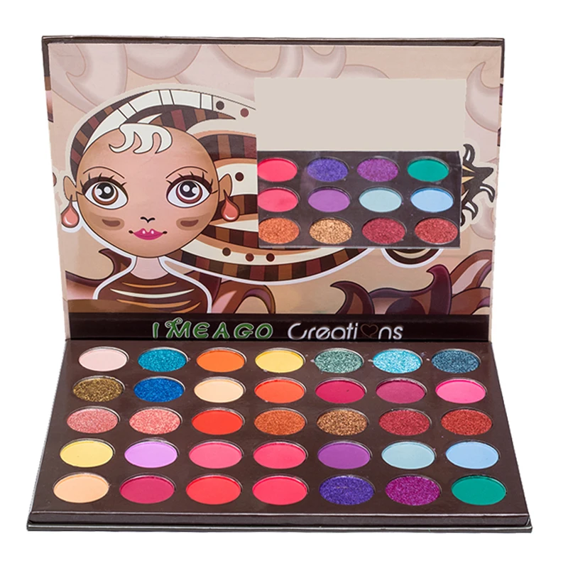 brown(35 colors) ICYCHEER авокадо студия матовые тени для век Палитра питания блеск блесток хайлайтер мерцающий макияж Пигмент Тени для век Палитра - Цвет: brown(35 colors)