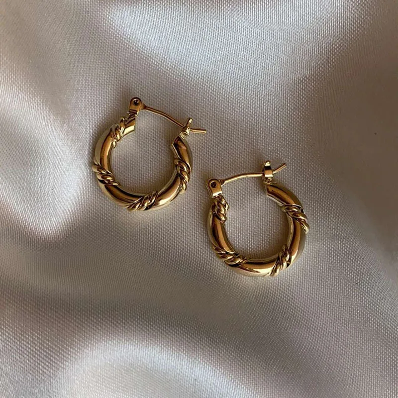 

KITEAL Hot Selling 18KGP Gold Filled Perfume women earrings earring female 2020 Double Twist earring for women jewelry 2020