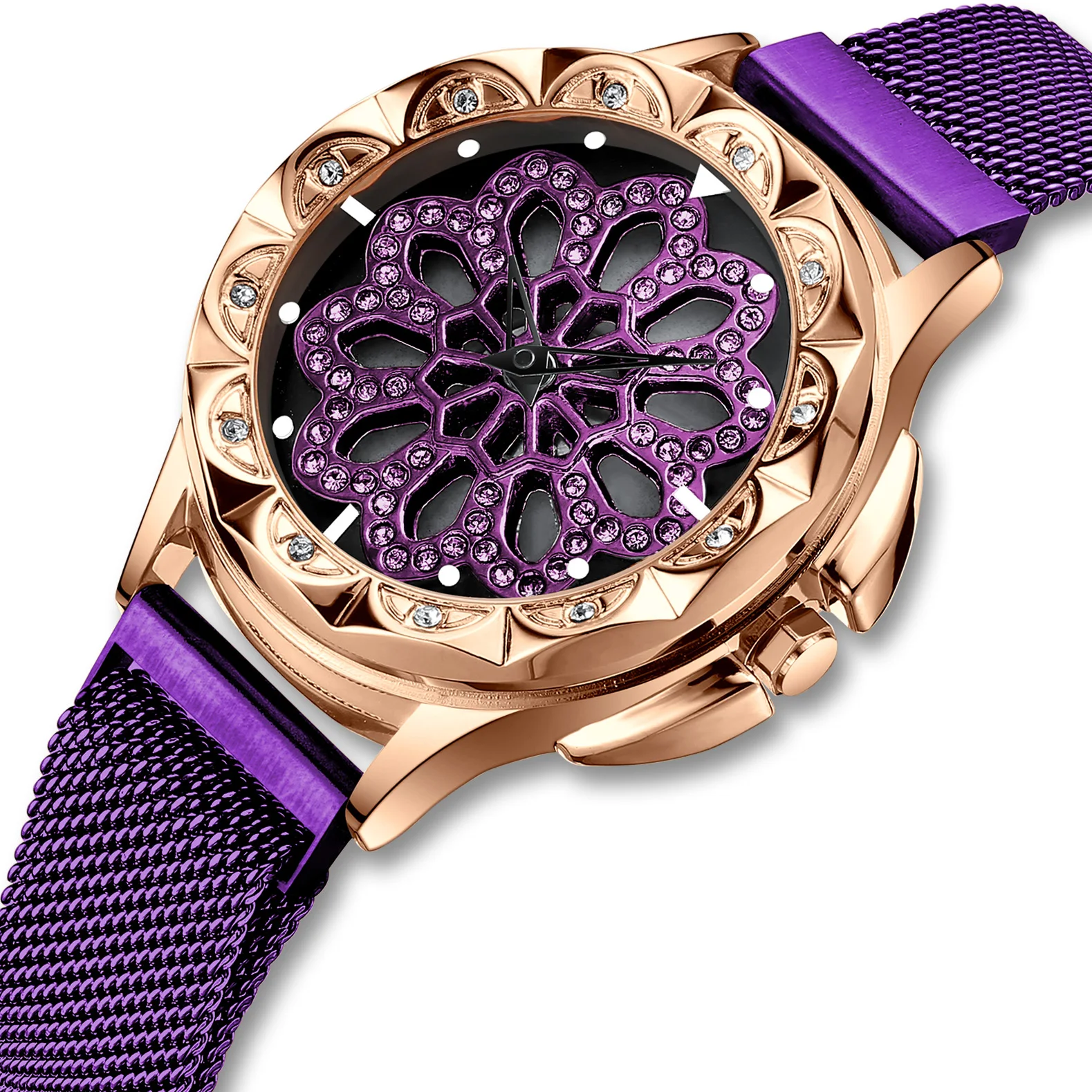 Женские кварцевые часы CIVO повседневные водонепроницаемые со стальным сетчатым