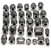 4pcslot stainless steel metal spacer beads accessories large hole paracord knife beads for diy jewelry charms bracelet making