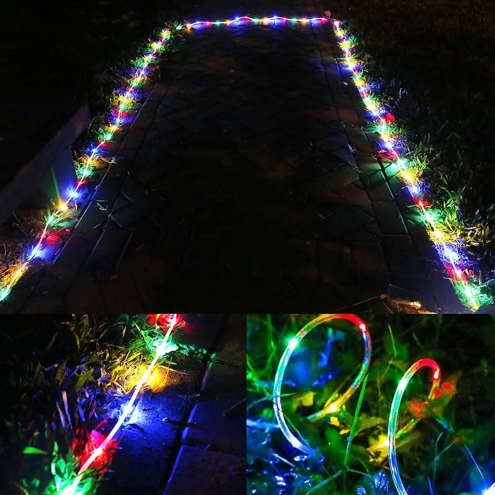 

LED Rope String lights 8 Play Modes with Remote,Timer, Multi Colored Outdoor Waterproof Fairy Lights for Christmas Wedding Decor