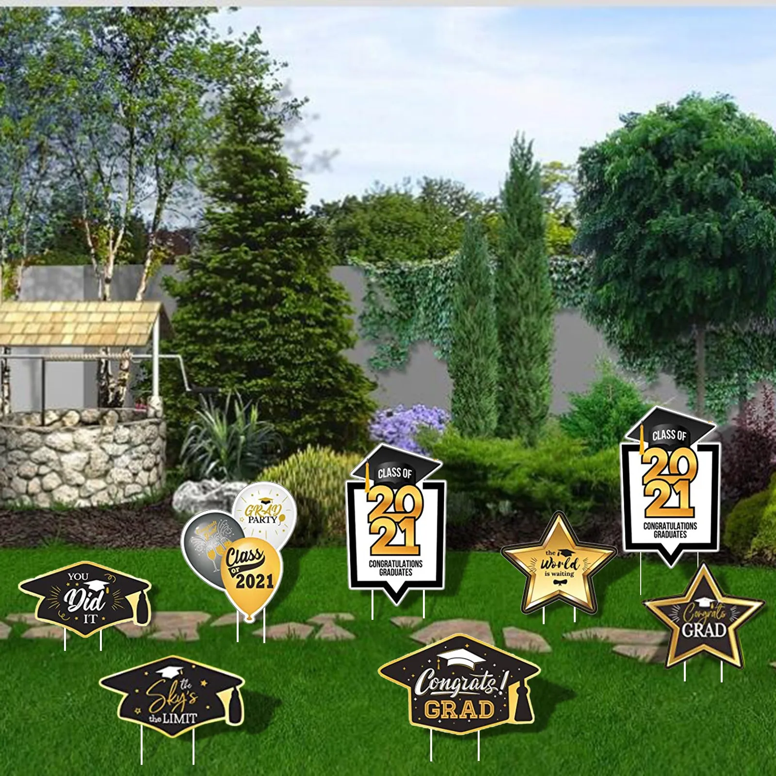 

Accessories Outdoor Graduation Grade 2021 Garden Sign Decorations Outdoor Lawn Yard Sign With Stakes Decorations Accessories D4