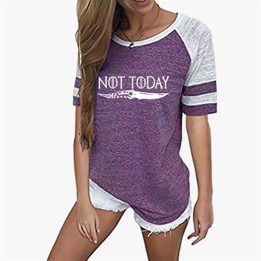 

Fashion New Women Short Sleeve Not Today Letters Print T-Shirt For Women Harajuku Summer Loose Tops T-Shirt Streetwear