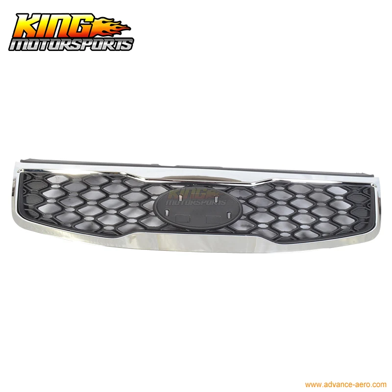 Передняя спортивная сетка для Kia Rio OE 10-11 хромированная отделка черная