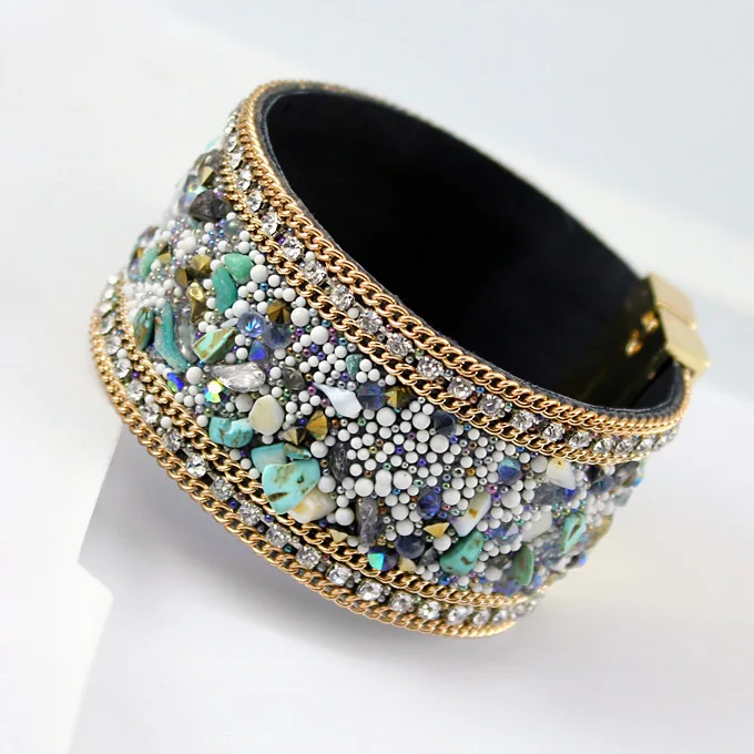 Мужской кожаный браслет VONNOR браслеты с камнями аксессуары для женщин и мужчин