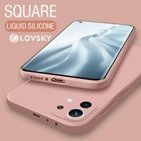 square liquid silicone case for xiaomi mi 11 mi 11 lite mi 11 pro mi 11 ultra redmi note 10 redmi note 10 pro slim soft cover
