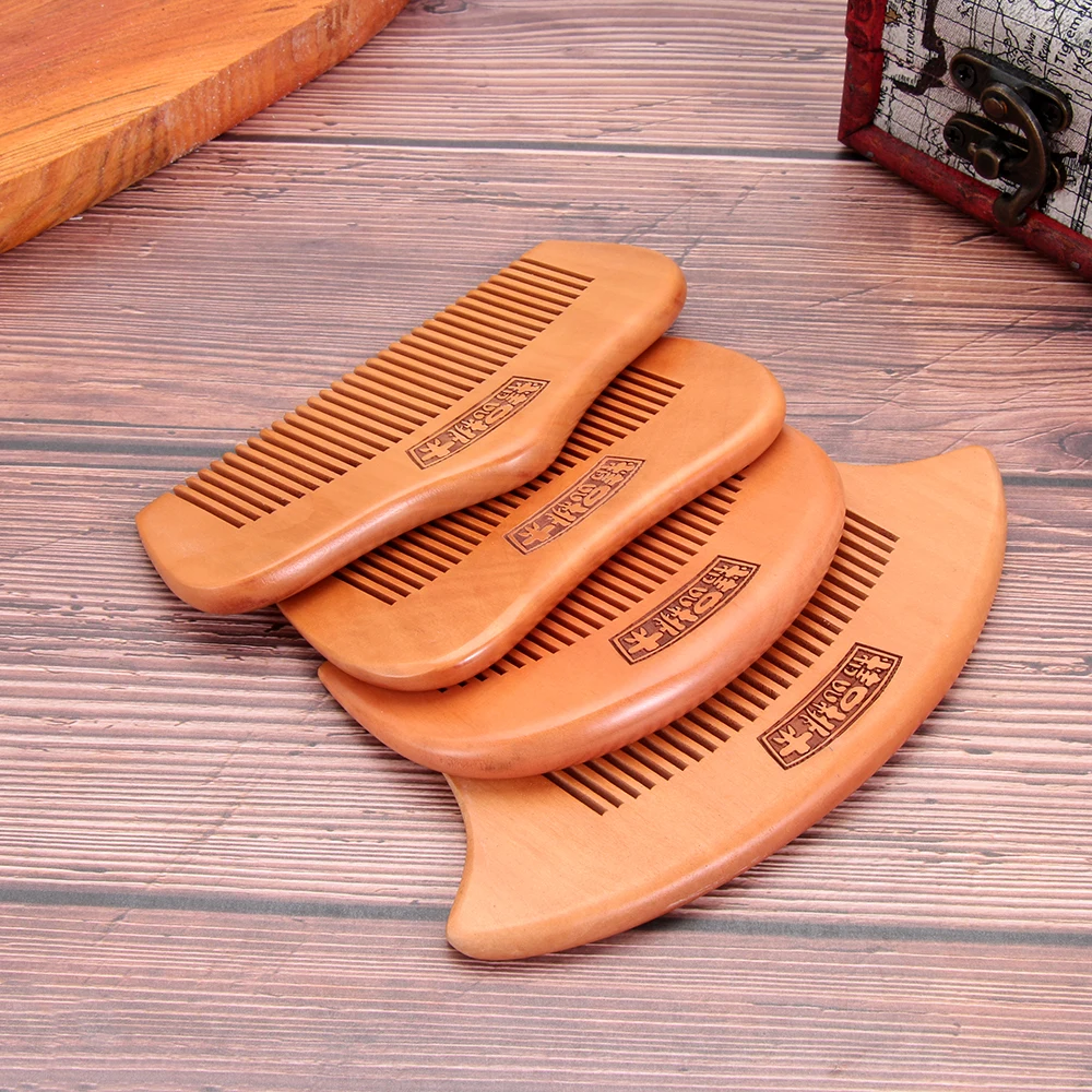 Горячая 1 шт. натуральная расческа из персикового дерева Антистатическая