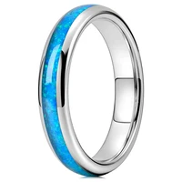 stainless steel jewelry couple rings blue inlaid epoxy rings fashion creative jewelry accessories