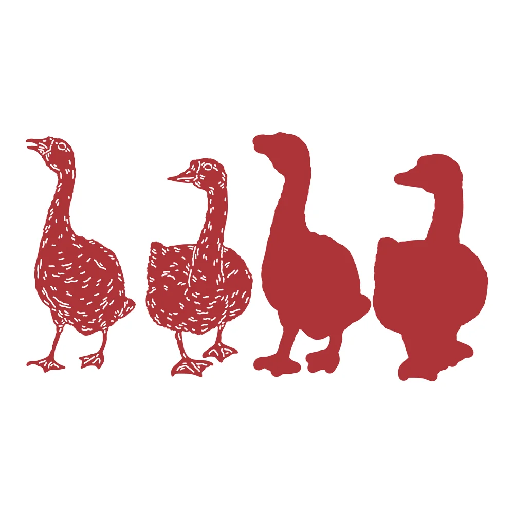 

2021 New Arrival Two Red Goose Metal Cutting Dies Craft Embossing Template For Scrapbook Paper DIY Greeting Card Diary Decor