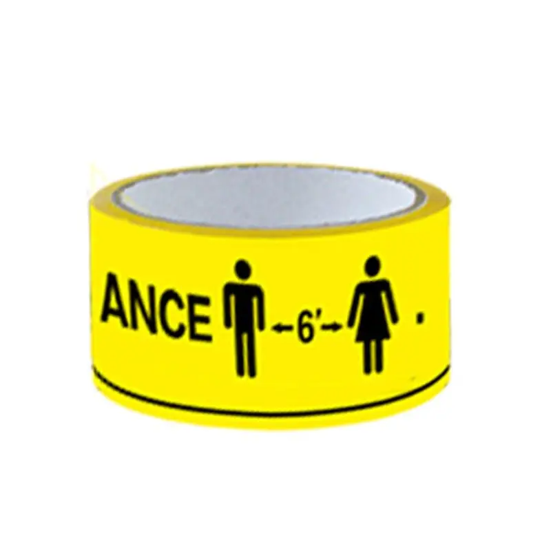 

1Roll Please Wait On This Line Keep 6FT Distance Floor Marking Tape Yellow