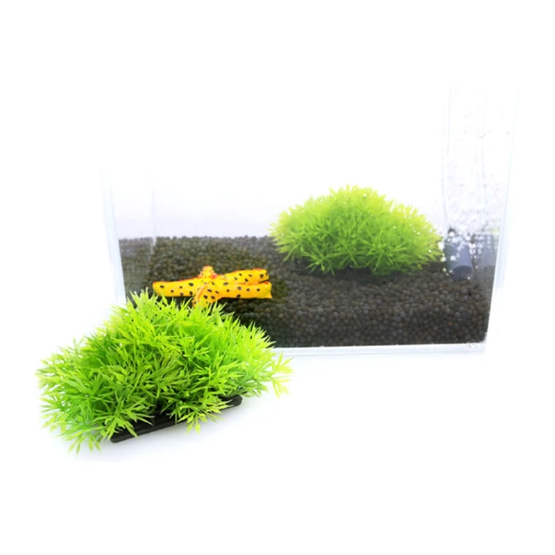 

5PCS Simulation Of Aquatic Fish Tank Landscaping Simulation Plant with Base Small Grass