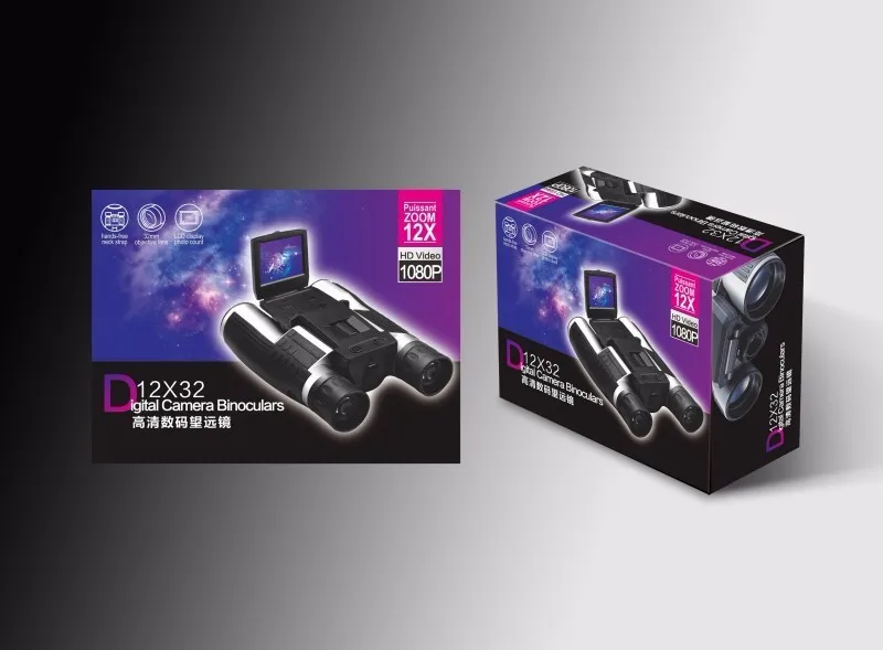 12x32 HD 1080p бинокль цифровая камера 5MP CMOS, USB бинокулярный телескоп 2,0 ''экран зум телескоп видеокамера запись видео