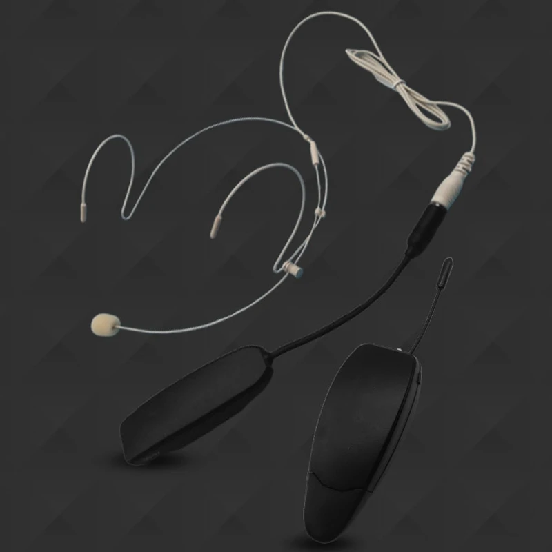

UHF Wireless Microphone Headset 2 in 1 Lavalier Head-Wear Mic 50M Range Voice Amplifier for Speech Teaching