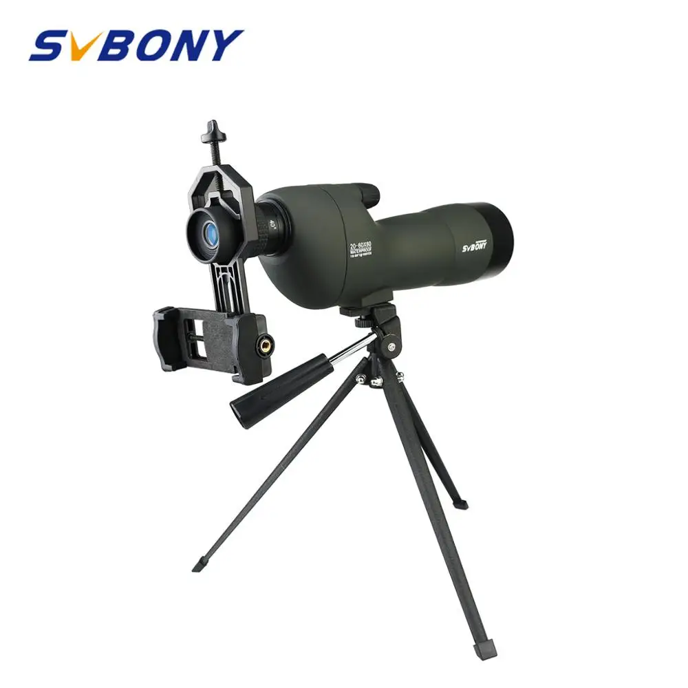 SVBONY 20-60x60 Зрительная труба прямой телескоп Водонепроницаемый зум 340 мм фокусное расстояние BK7 Призма полностью покрытая оптическая+ штатив для охоты, стрельбы, стрельбы из лука, наблюдения за птицами