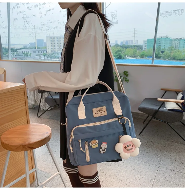 

atinfor Kawaii Multi-function Small School Bags for Girls Young Lady Badge Backpacks with Pendant Mini Back Bag