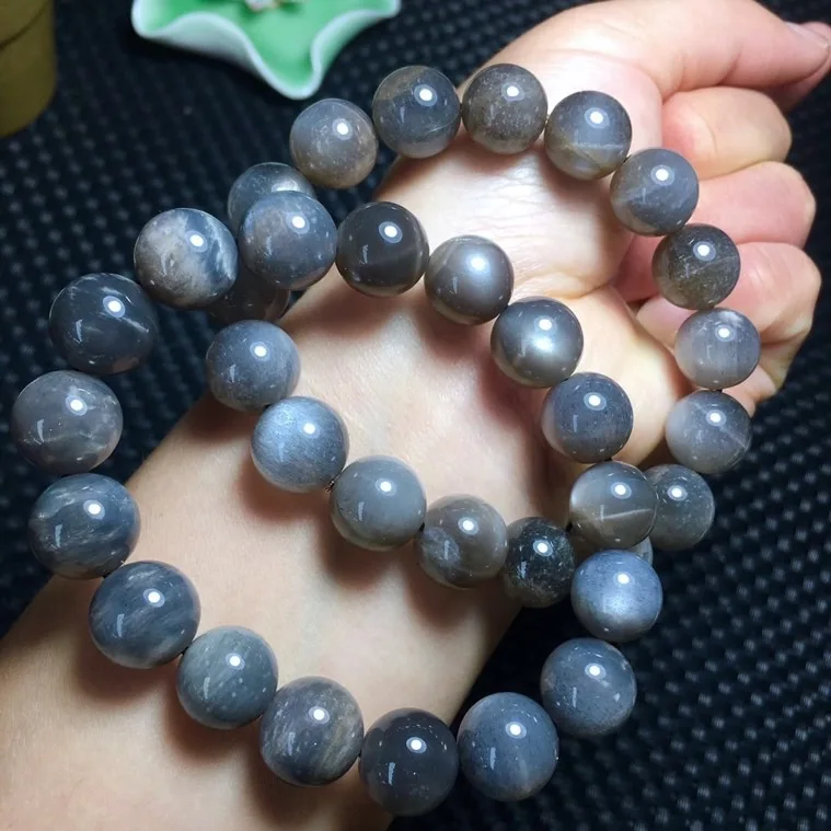 

Натуральный лунный камень, браслет из Шри-Ланки, черный солнце, Фелдспар, черный солнце, серый, золотой и серебряный, кошачий глаз, браслет с ...