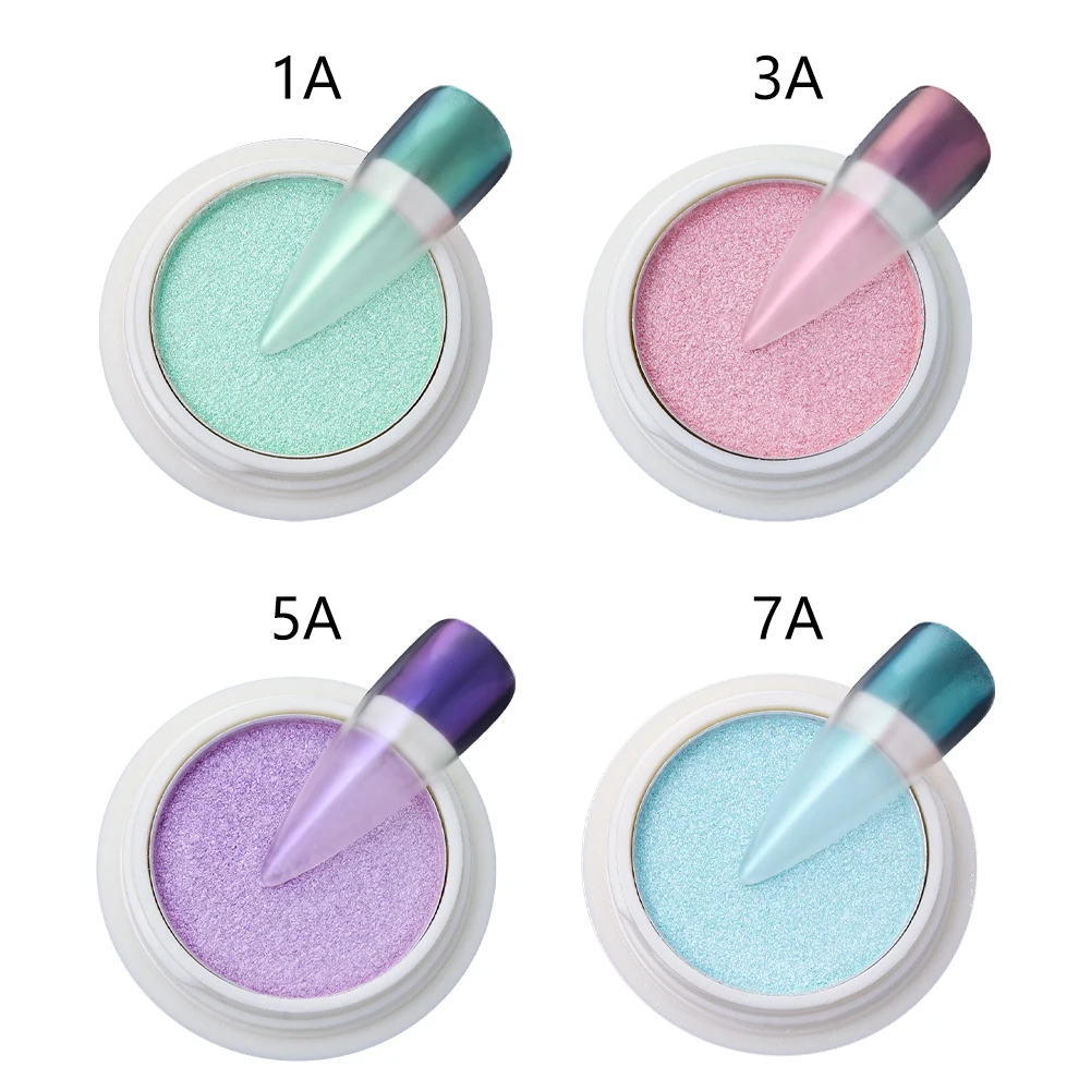 

Transparent Nail Glitter Mirror Aurora Neon Powders Dust Chameleon Nail Art chromium Pigment Dipping Powder Decoration NEW