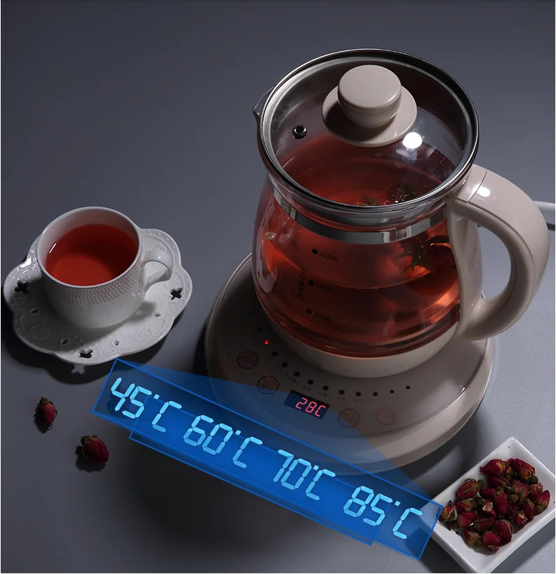220V 1600ML Бытовая Стекло Электрический чайник мини сохранения здоровья горшок