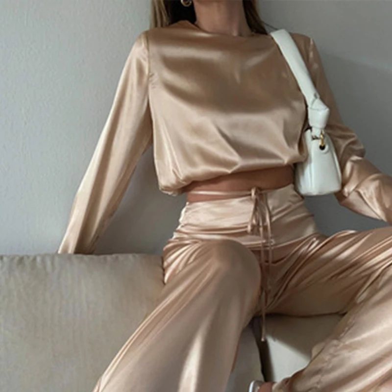 Женский Повседневный Спортивный костюм комплект из двух предметов укороченный