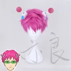 Токийский аниме катастрофическая жизнь Саики К. Косплей парик очки Saiki Kusuo Короткие Розовые синтетические волосы с заколкой для волос + парик