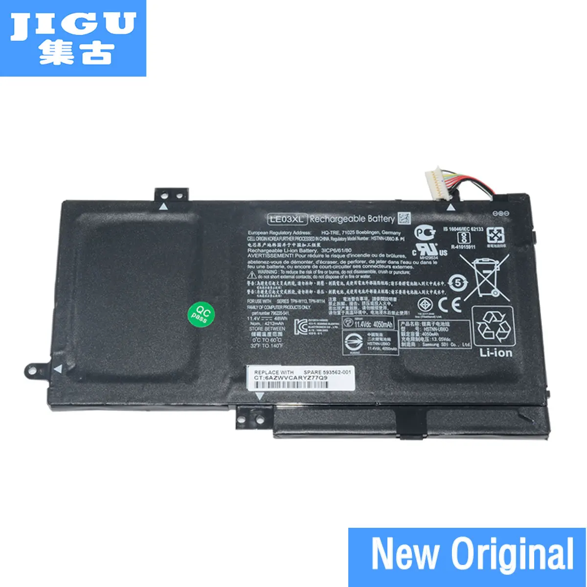 Оригинальный аккумулятор для ноутбука JIGU 796220 541 831 796356 005 HSTNN PB6M UB60 UB6O HP LE03 LE03XL|original
