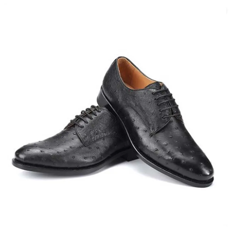 Новая мужская обувь из страусиной кожи SL высококачественные деловые кожаные