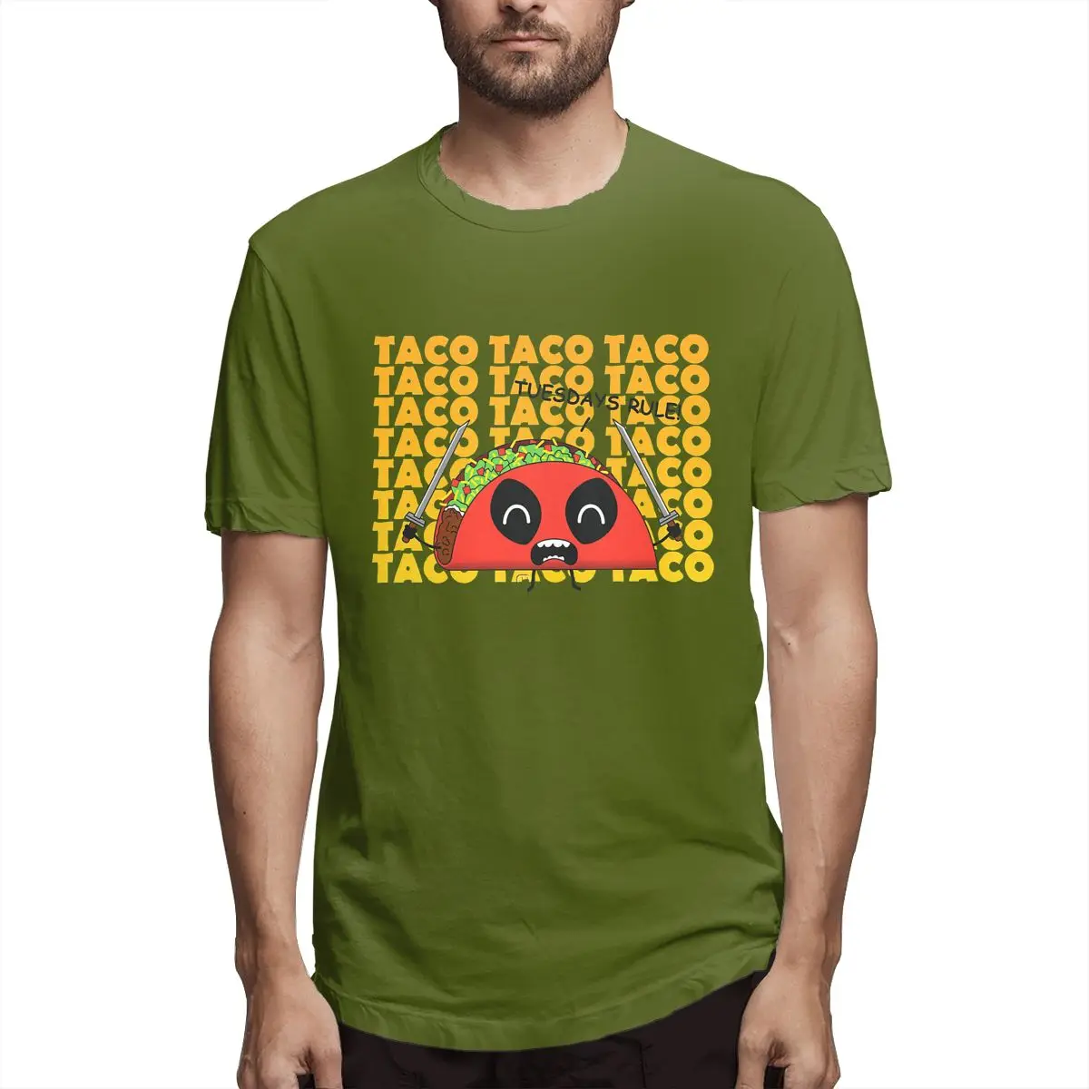 Taco Tuesday Rules Funny Deadpool Men's Leisure Tee Shirt Short Sleeve Crewneck T-Shirt 100% Cotton New Arrival Clothes