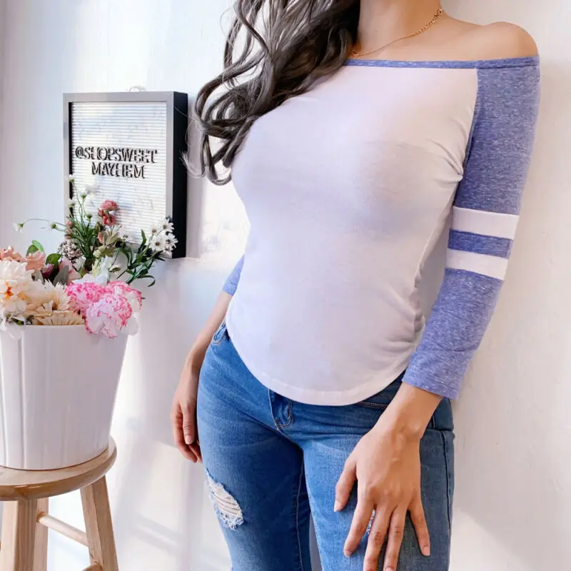 

Goocheer 2019 Women Autumn New Fashion Long Sleeve T Shirt Tops Crew Neck Casual Striped Sweatshirt