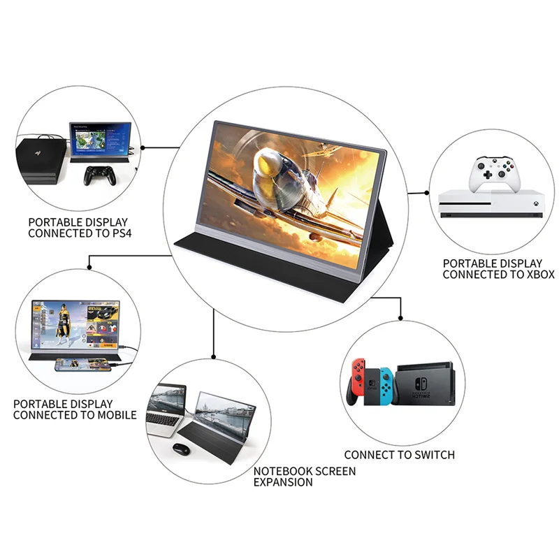 구매 4K HDR 휴대용 모니터 노트북 X 박스 X 시리즈 스위치 15.6 인치 무선 HDMI IPS 디스플레이 두 번째 LCD 게임 화면 USB 유형 C
