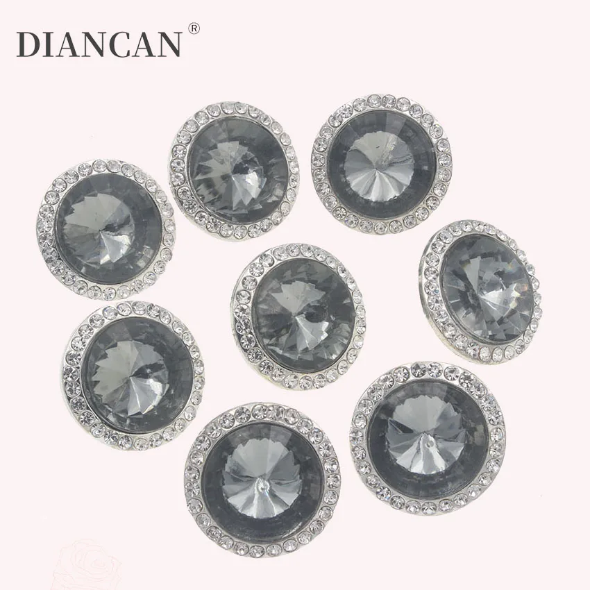 21 мм Хрустальная кнопка для одежды Стразы хвостовик пошив металлические кнопки