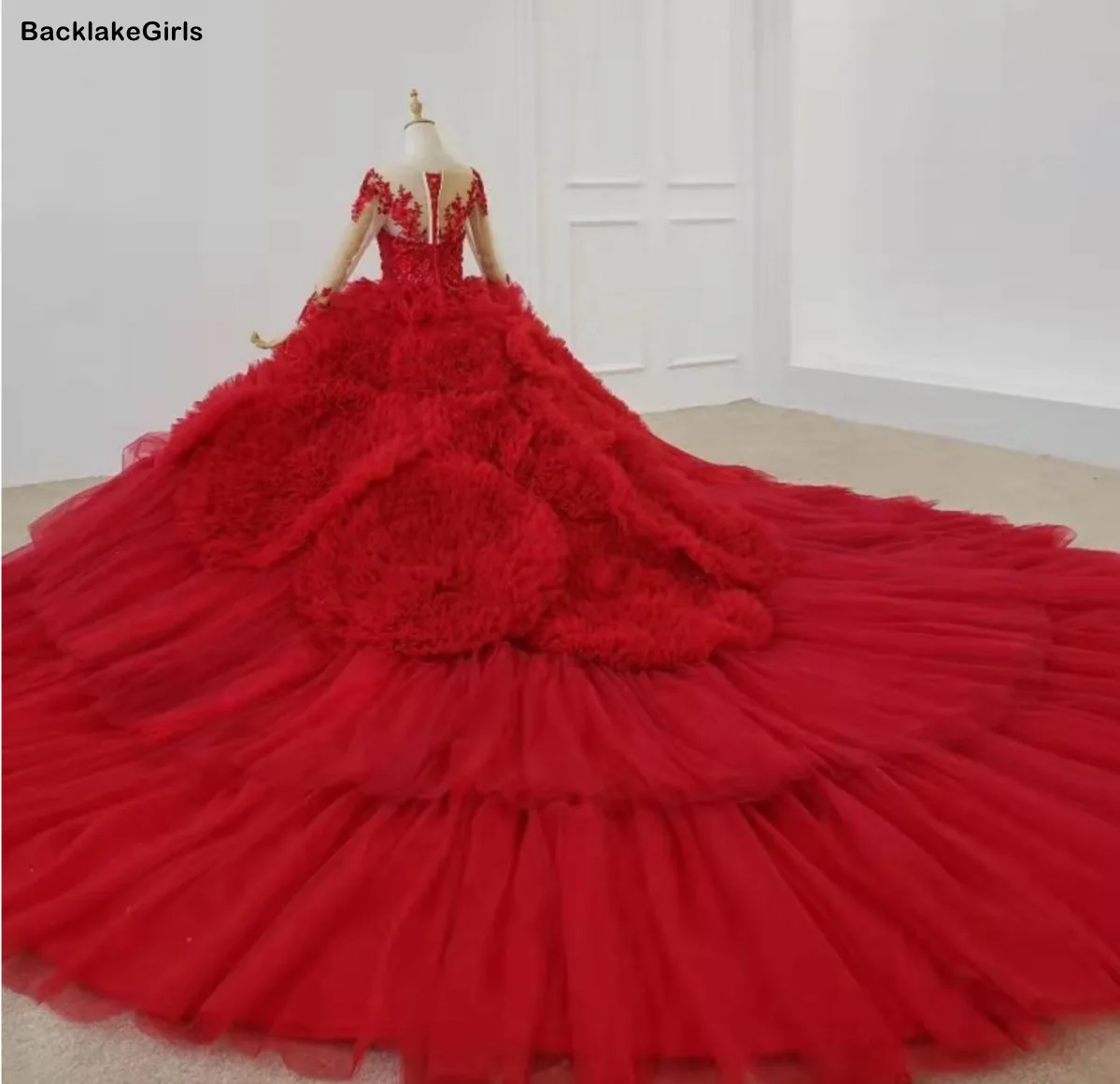 Роскошные 3D цветы женские красные платья для особых случаев Иллюзия o образным