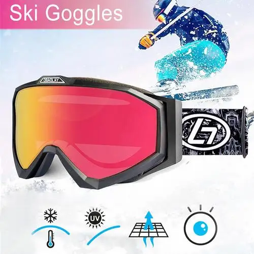 Новые мужские и женские лыжные очки двойные Анти туман какао близорукость зимние