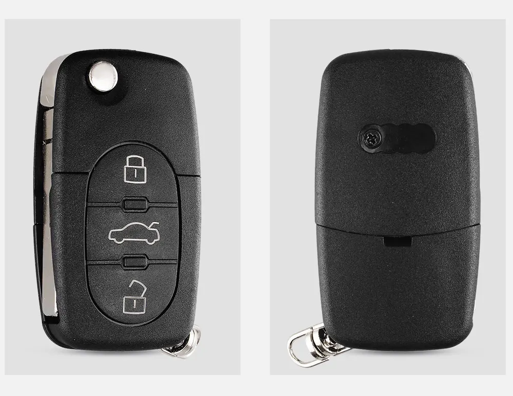KEYYOU замена 3 кнопки флип ключи чехол в виде ракушки брелок для Audi TT A4 A6 A8 Quattro с лезвием CR1620