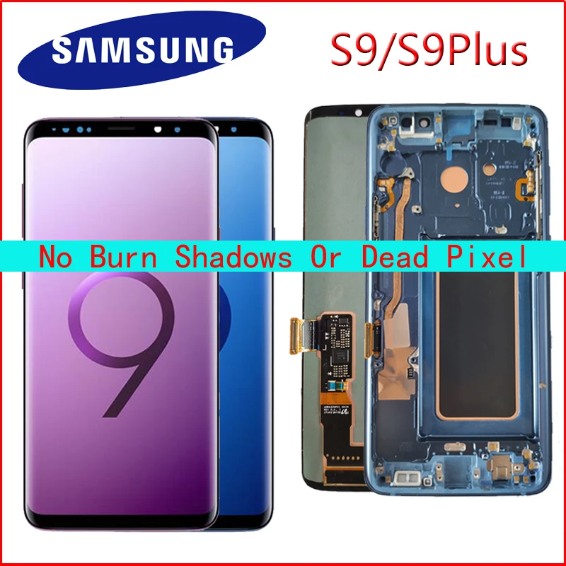 AMOLED Замена для SAMSUNG Galaxy S9 S9+ ЖК сенсорный экран дигитайзер с рамкой G960 G965 дисплей