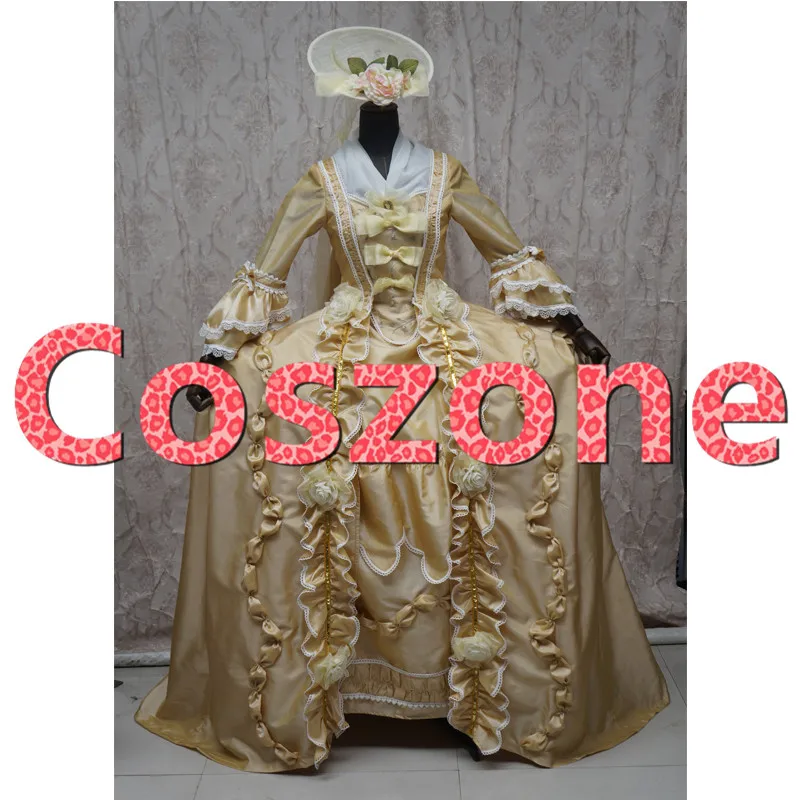 Халат 18-го века платье с открытой спиной франчеса Марии-Антуанетты Рококо костюм