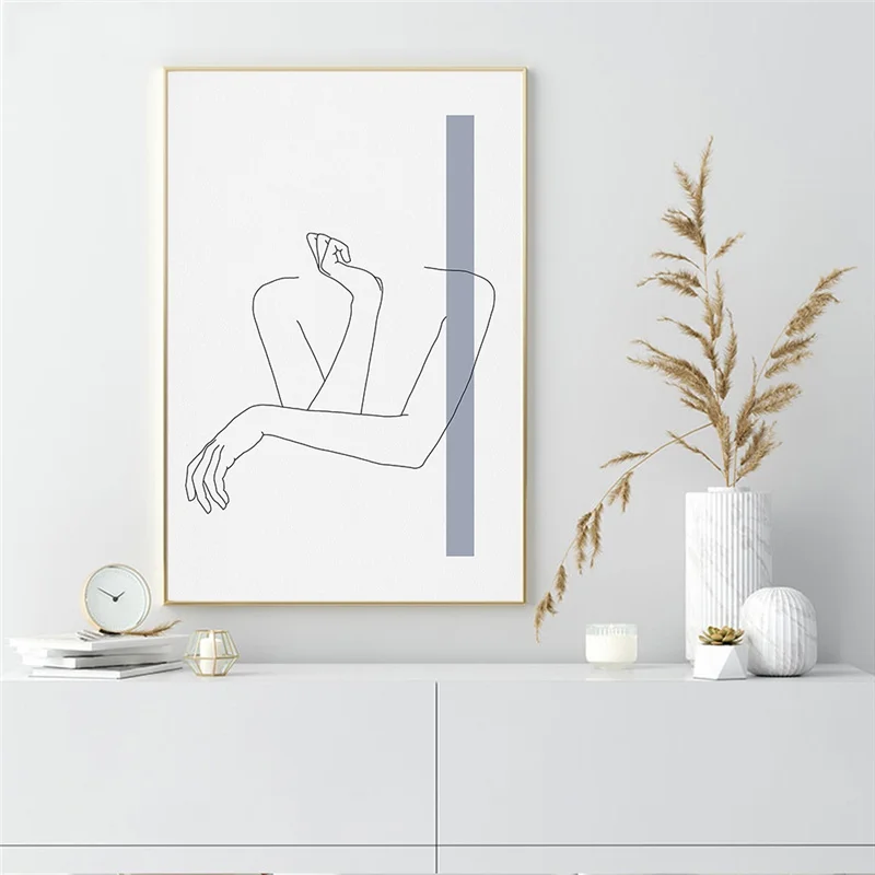 

Abstract Body Line Drawing Pictures Nordic Minimalist Wall Art Posters and Prints Scandinavian Style Living Room Home Decor