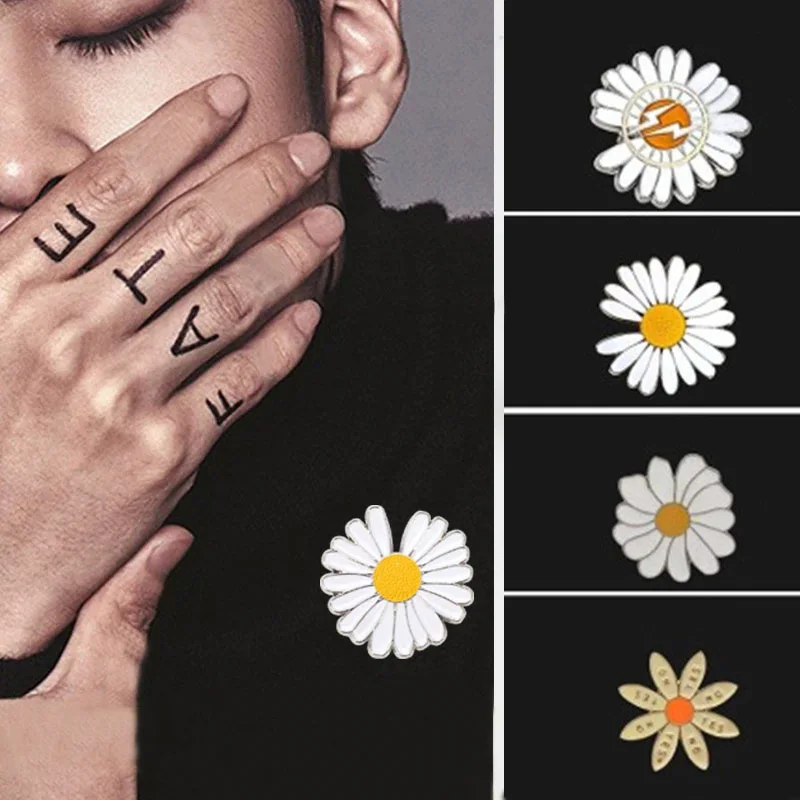 Модный значок с цветком GD броши эмалевые на воротник булавки для мужчин и женщин