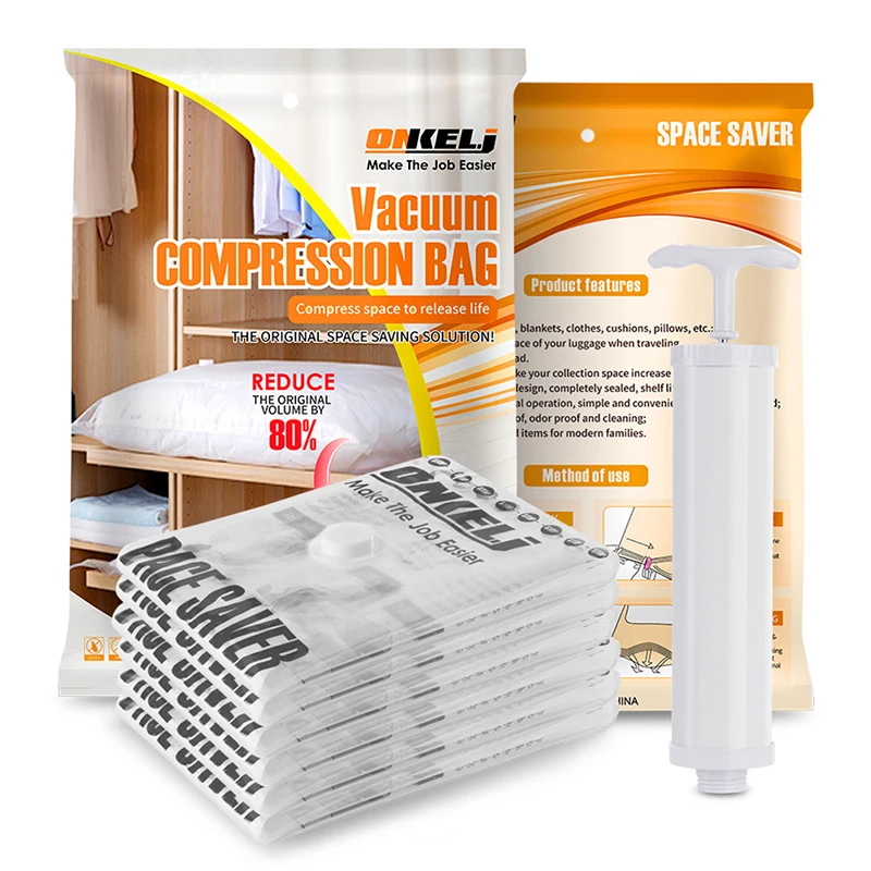 

6Pcs Vacuum Bag Storage Transparent Cloth Organizer Seal Compressed Saving Space