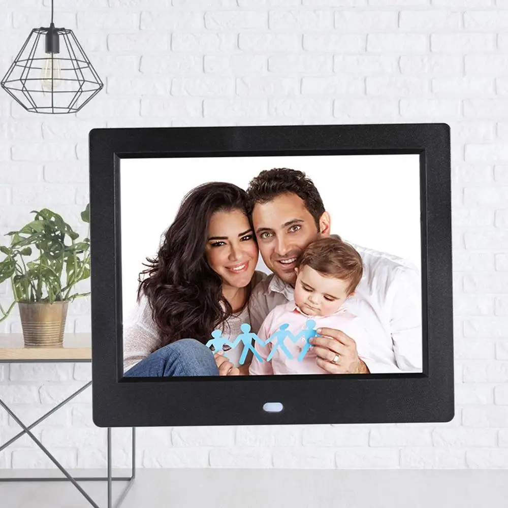 

Wifi Weather Forecast Clock Electronic Portable Album Player Machine 8 Inch Digital Photo Frame Home Decoration Black White
