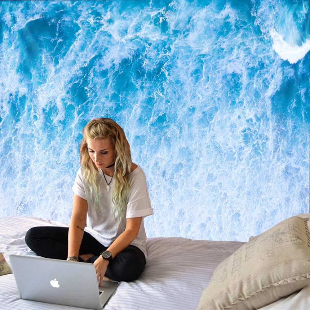 Волнистый гобелен ткань из полиэстера печатная настенная для украшения стен