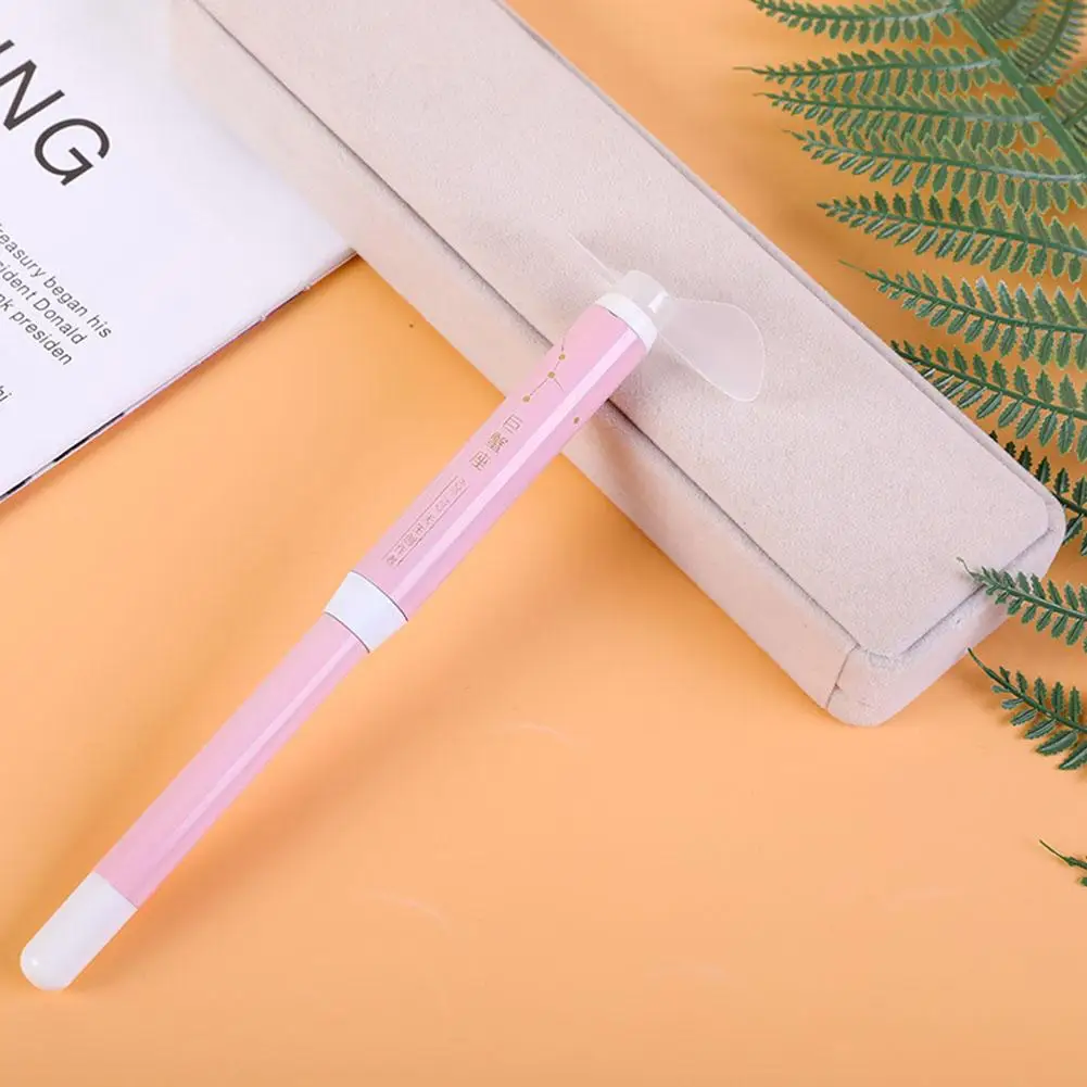 

Dropshipping stationery supplies 3Pcs/Set 2 in 1 Mini Handheld Cooling Fan 0.5mm Student Smooth Writing Gel Pen Arrow Sticker