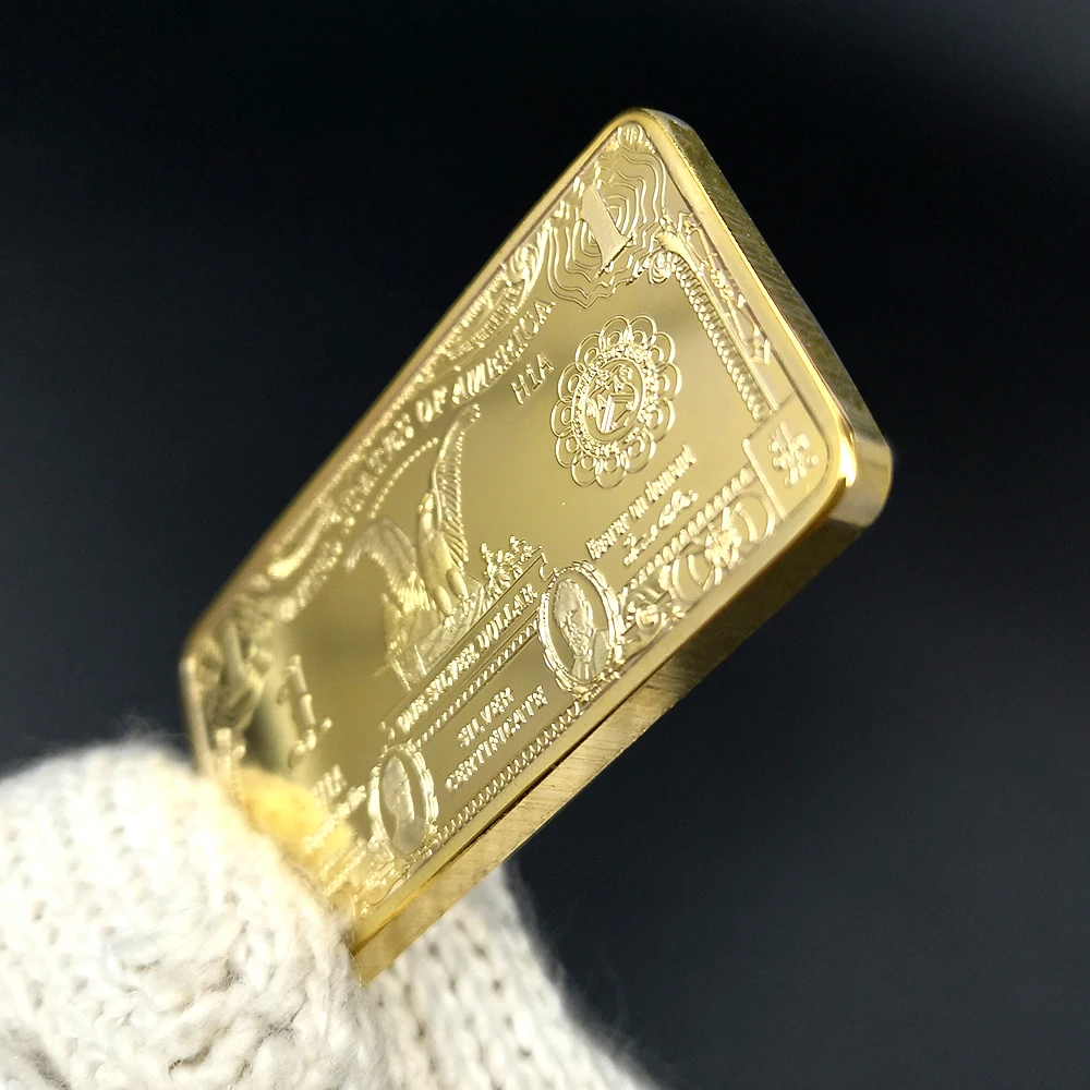 USD 1 доллар слиток 24k Золотые прутки Американский металлические монеты золотые